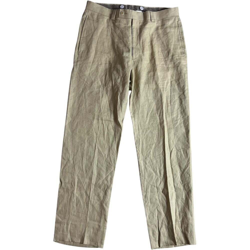 Calvin Klein 100 Percent Linen Pants Natural Beige Size 32R
